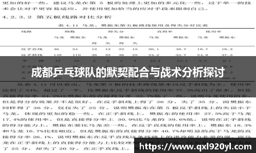 成都乒乓球队的默契配合与战术分析探讨