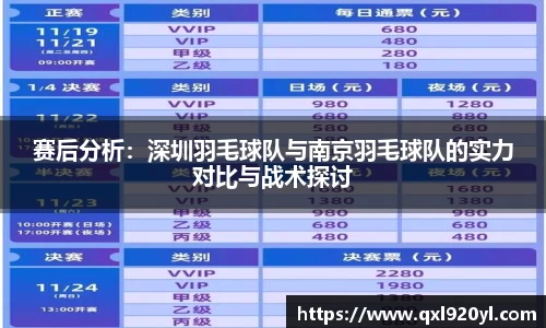 赛后分析：深圳羽毛球队与南京羽毛球队的实力对比与战术探讨